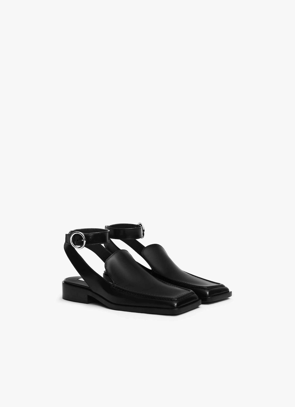 SQUARE LOAFER SANDALS IN CALFSKIN ALAÏA BLACK SQUARE LOAFER SANDALS IN CALFSKIN